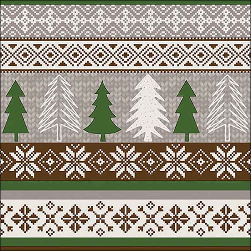Ambiente Paper Napkins - Knitted Trees (Pack of 20) image 0