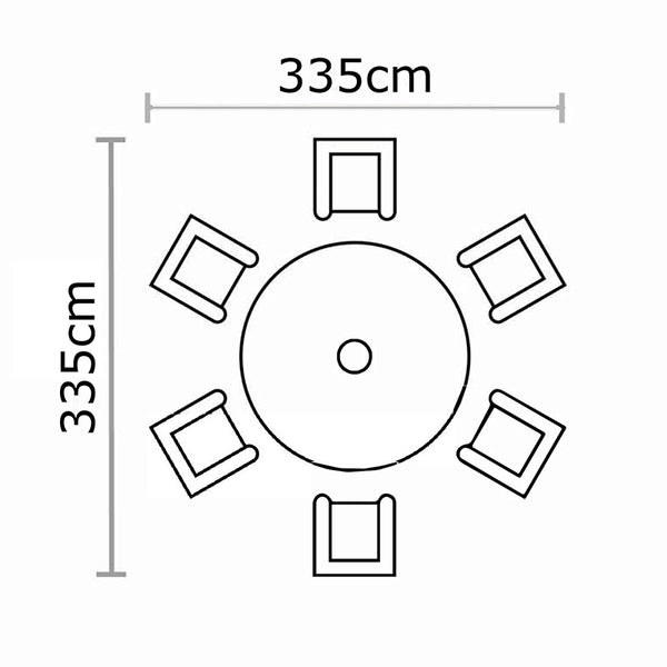 Bramblecrest Monte Carlo 6 Seat Garden Dining Set with Round Table, Parasol & Base image 6