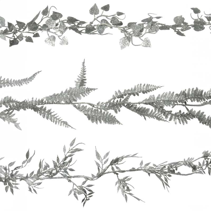 Everlands Silver Glitter Garland (Assorted Designs) image 0