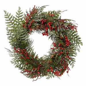 Everlands Red Glitter Berry Wreath image 1
