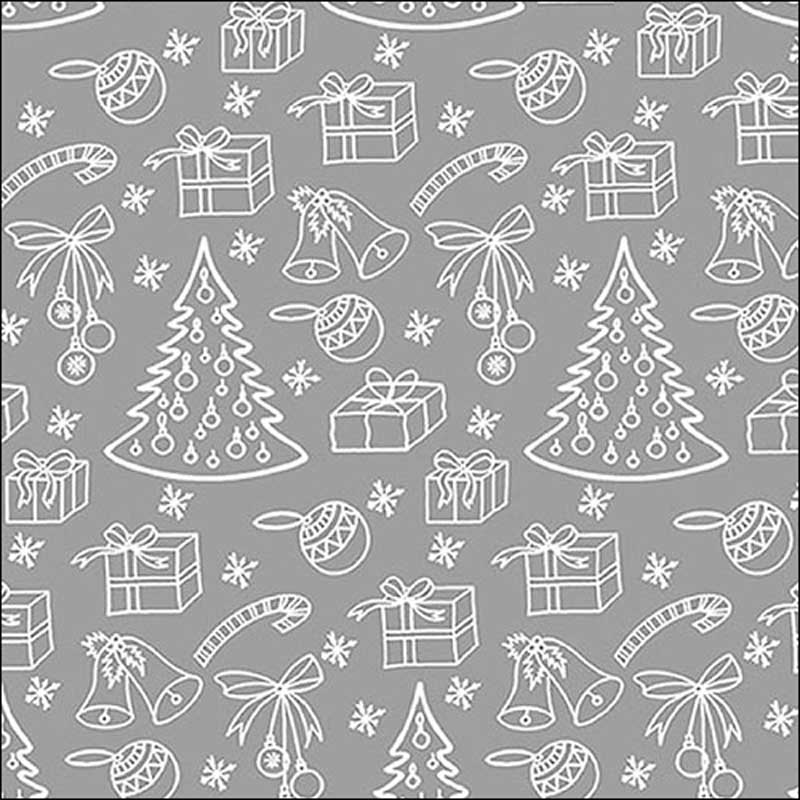 Ambiente Paper Napkins - Silver Outlined Ornaments (Pack of 20) image 0