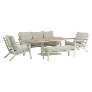 Bramblecrest Zurich 7-Seat Lounge Set in Mocha with Height-Adjustable Table image 6