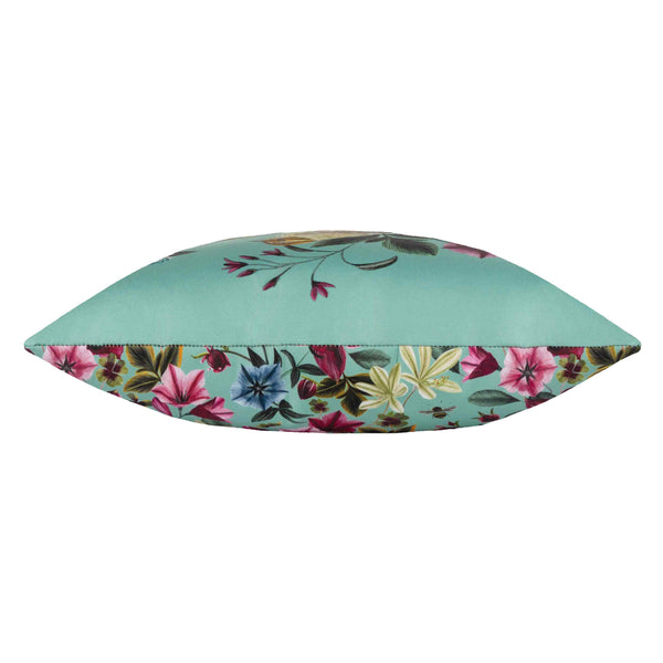 Wylder Midnight Garden Bird Aqua Outdoor Cushion, 43 x 43cm image 3