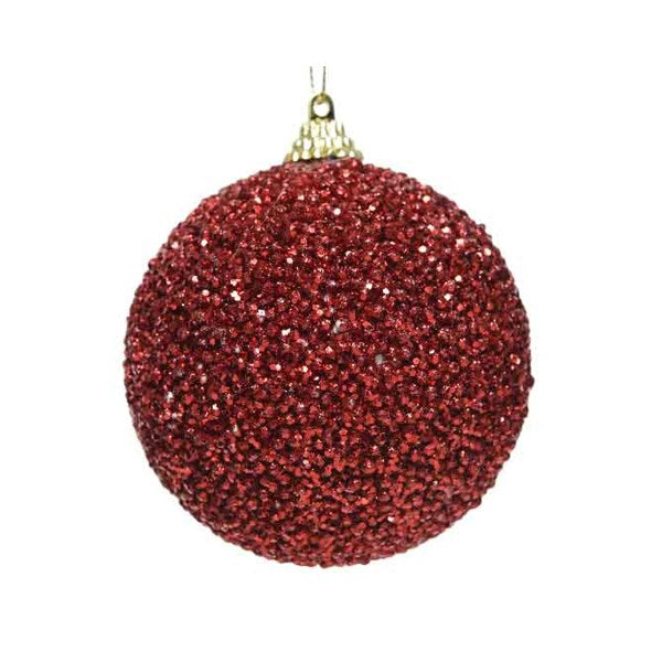 Decoris Foam Bauble with Glitter Beads in Red image 0
