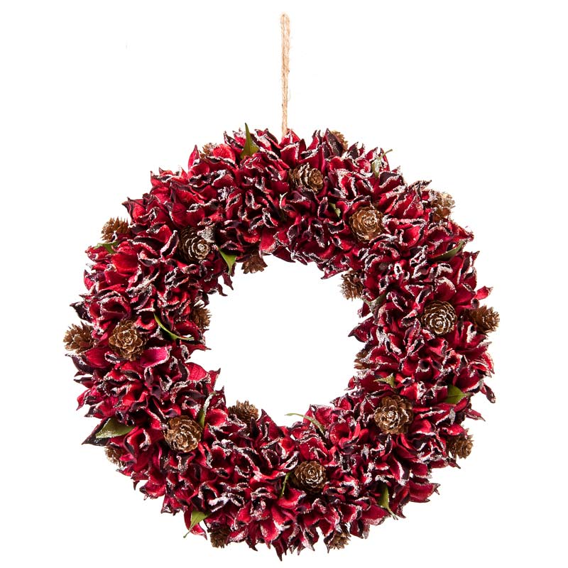 Festive Red Leaf Wreath image 0