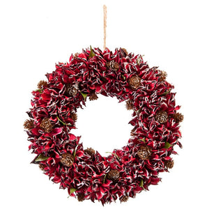 Festive Red Leaf Wreath image 0