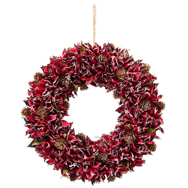 Festive Red Leaf Wreath image 0