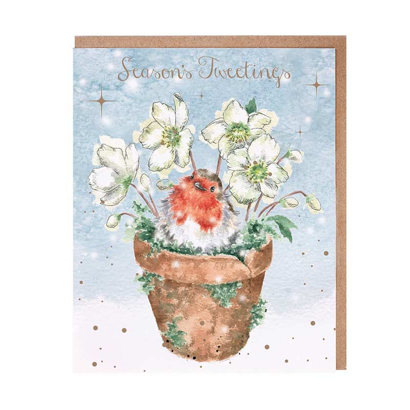 Wrendale Designs Notecard Pack - Season's Tweetings (Pack of 8) image 0
