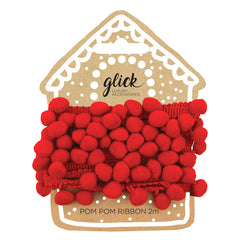 Glick Red Pom Pom Ribbon image 0