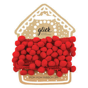 Glick Red Pom Pom Ribbon image 0