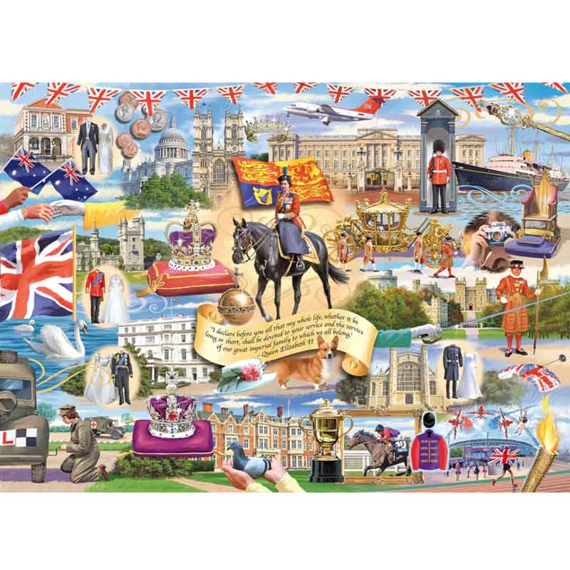 Gibsons Happy & Glorious Platinum Jubilee 2022 1000 Piece Jigsaw Puzzle image 0