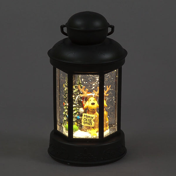 SnowTime LED Dog with Antlers Water Lantern image 0