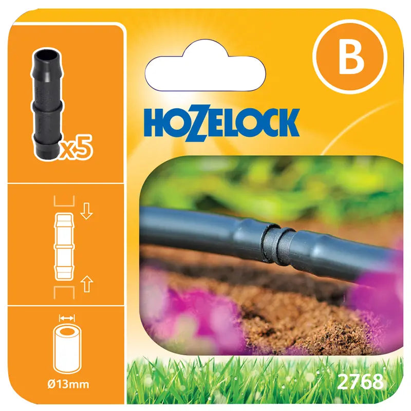 Hozelock Straight Connector 13mm (Pack of 5) image 0