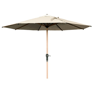 Bramblecrest 2.5m Round Supreme Wood Effect Crank Handle Parasol, Sand image 0