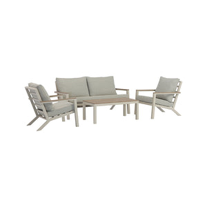 Bramblecrest Zurich Garden Lounge Set in Mocha with Rectangular Tree-Free Teak Coffee Table image 4