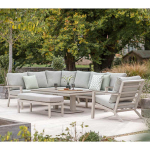 Bramblecrest Zurich L-Shape Sofa Set in Mocha with Rectangular Adjustable Table (Long Right) image 1