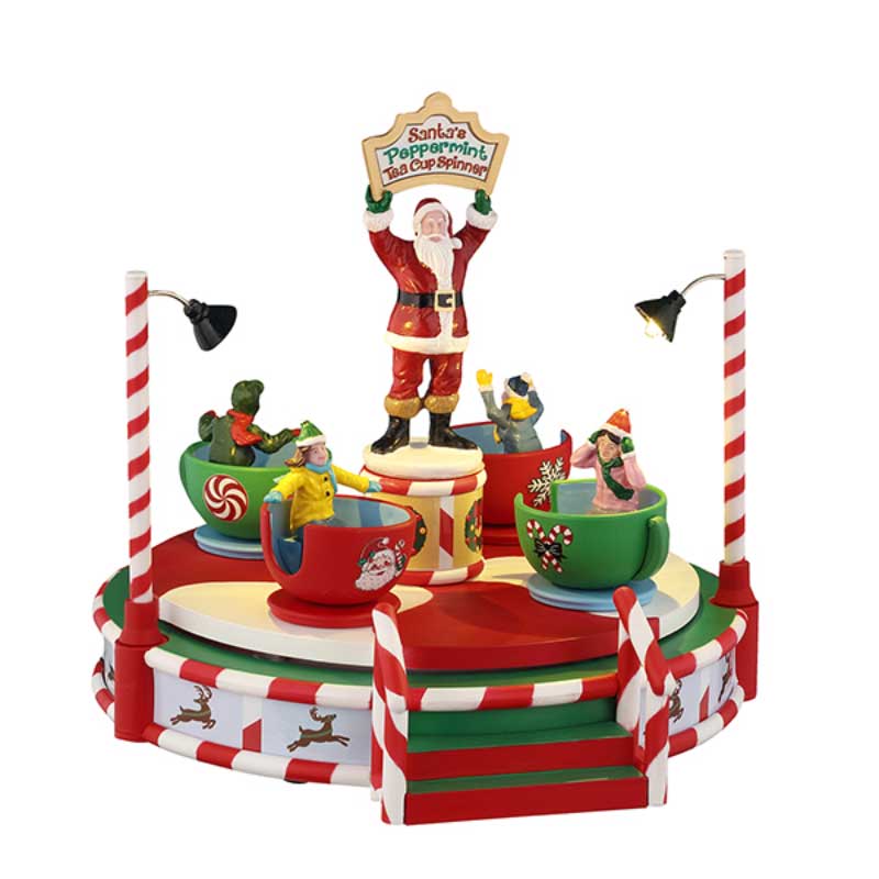 Lemax Santa's Peppermint Teacup Spinner image 0
