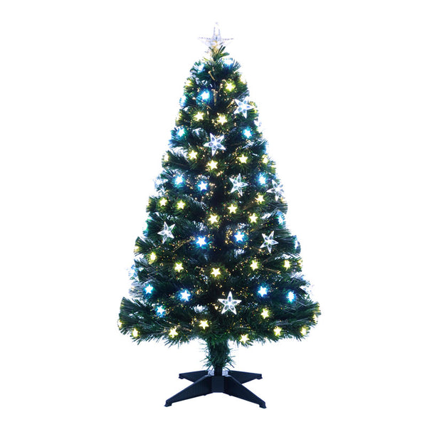 Festive Star Fibre Optic Christmas Tree - 4ft