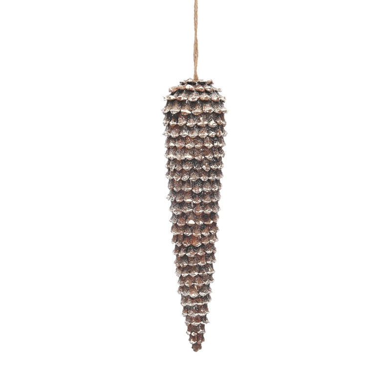 Festive Hanging Frosted Pinecone