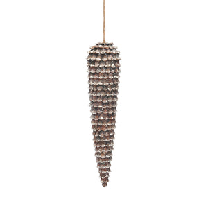 Festive Hanging Frosted Pinecone