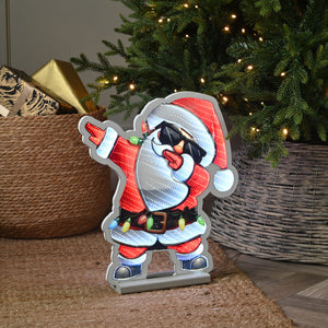 Festive Illustrated Dabbing Santa Infinity Light