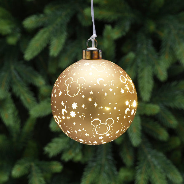 Festive Lit Mickey Stars Bauble lifestyle