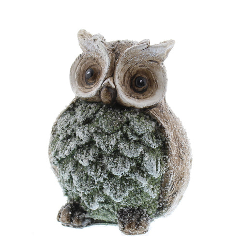 Festive Grey Polyresin Owl