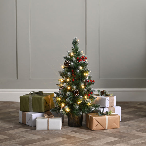 Festive pre lit potted tree