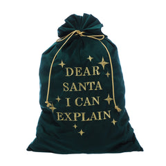 Festive Dear Santa I Can Explain Sack