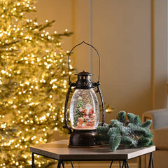Festive Santa Water Spinner Lantern