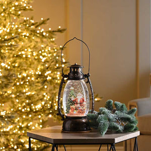 Festive Santa Water Spinner Lantern