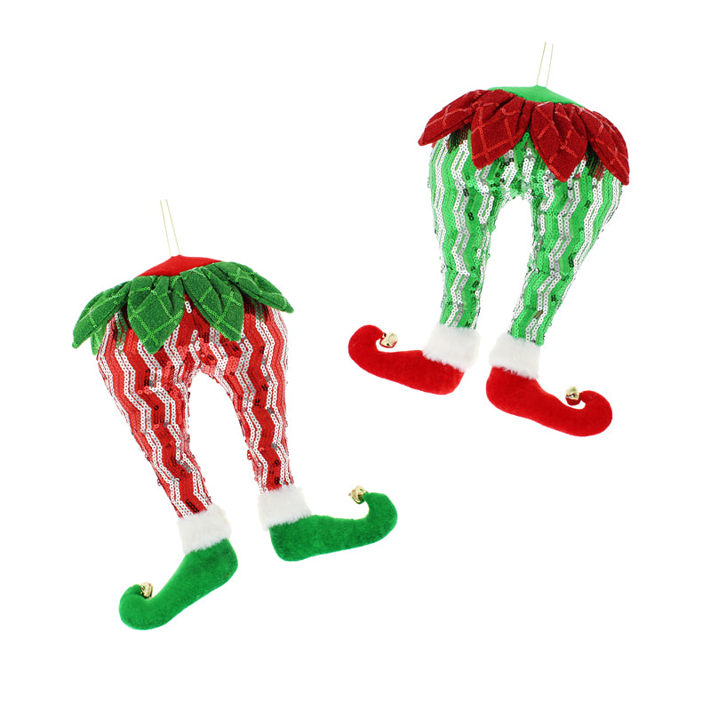 Festive Sequin Elf Legs