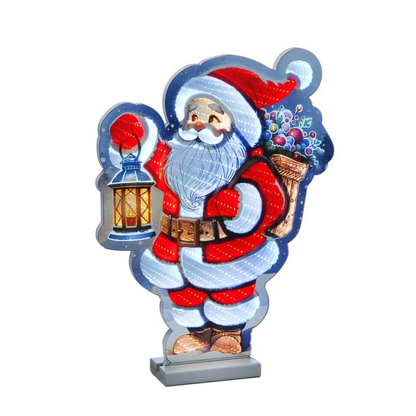 Festive USB Illustrated Santa With Lantern Infinity Light