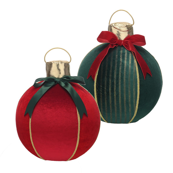 Festive Velvet Ball with Bow