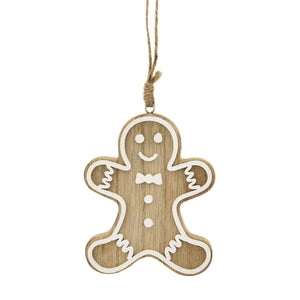 Festive Hanging Wooden Gingerbread