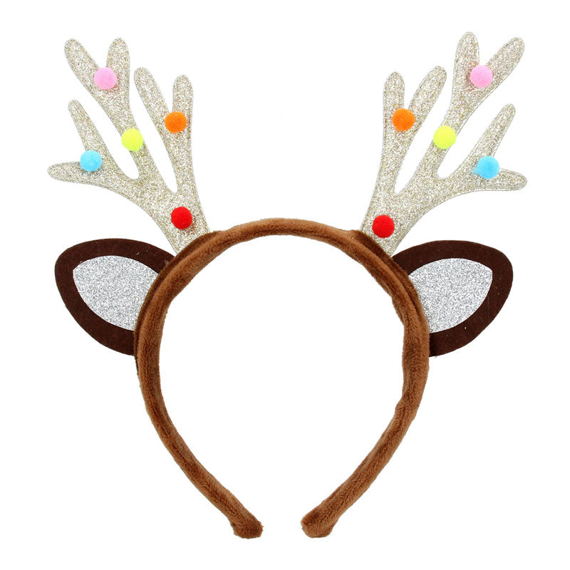 Gisela Graham Glittered Antlers Headband image 0