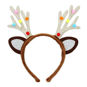 Gisela Graham Glittered Antlers Headband image 0