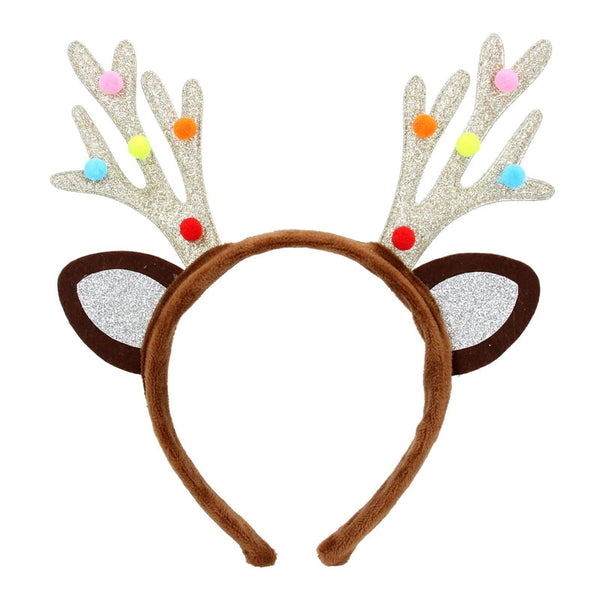 Gisela Graham Glittered Antlers Headband image 0