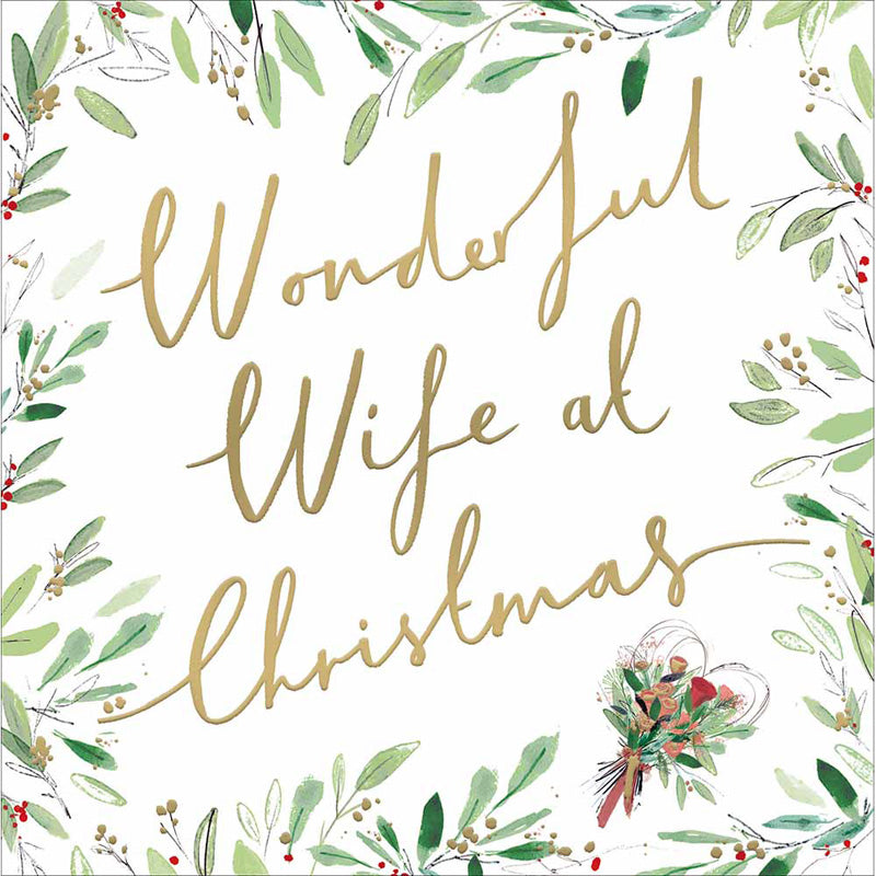 Woodmansterne Bouquet Wife Christmas Card image 0