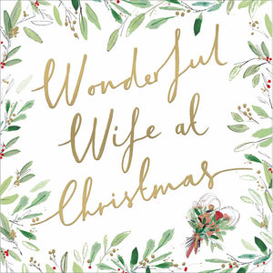 Woodmansterne Bouquet Wife Christmas Card image 0