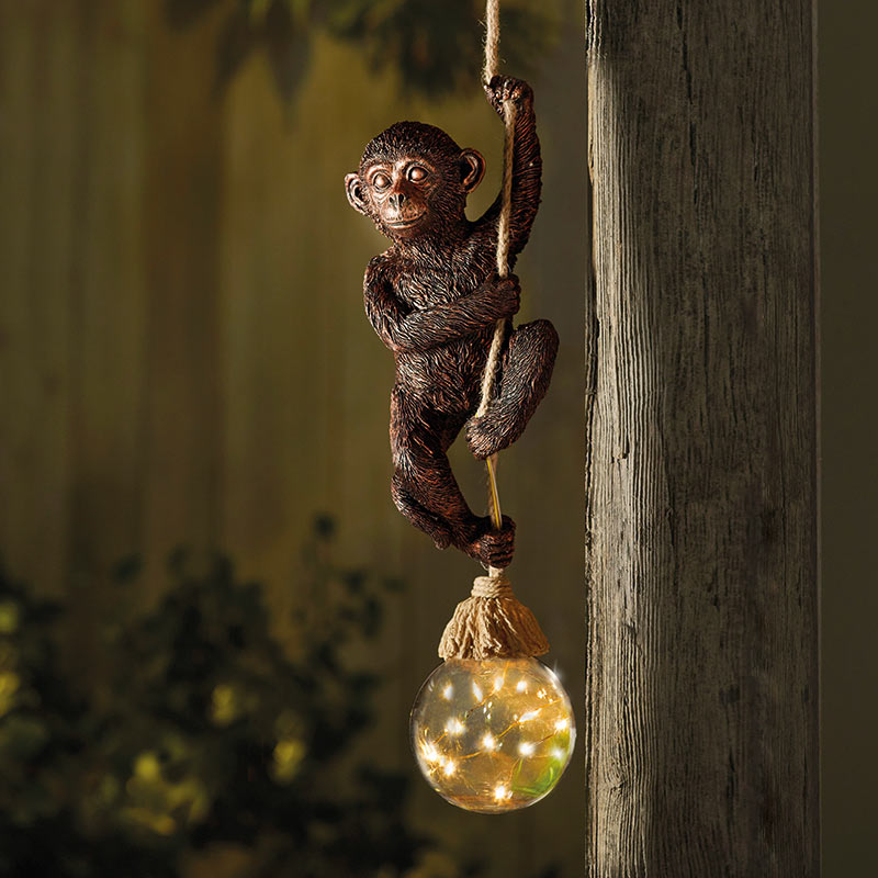 Smart Garden Solar Lit Hanging Garden Ornament - Monkey Rope image 0