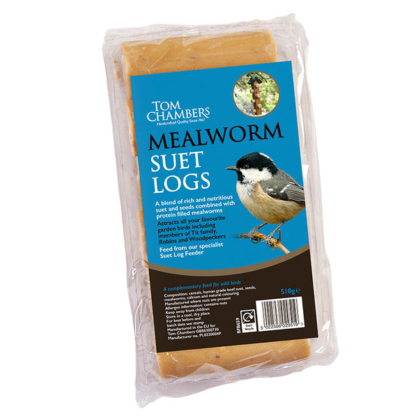 Tom Chambers Mealworm Suet Logs (Pack of 6) image 0