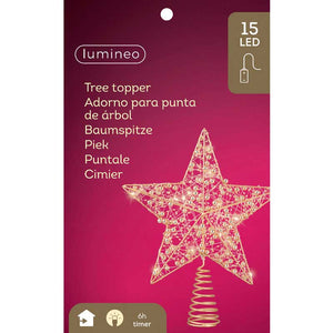 Lumineo LED Gold Star Tree Topper image 2