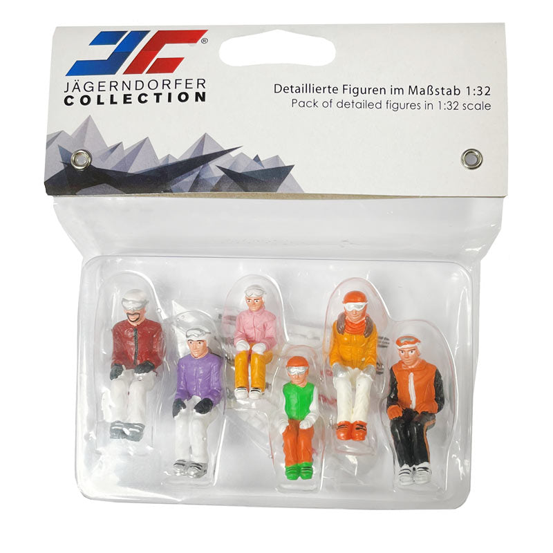 JägernDorfer Sitting Ski Figurines (Set of 6) image 0