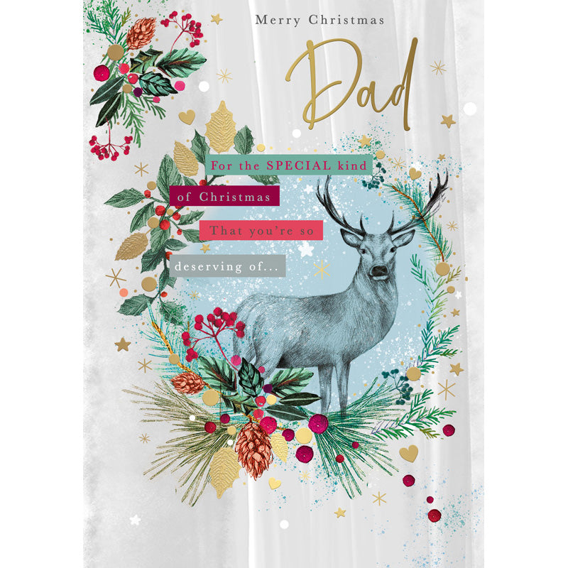 Words N Wishes Stag Dad Christmas Card image 0