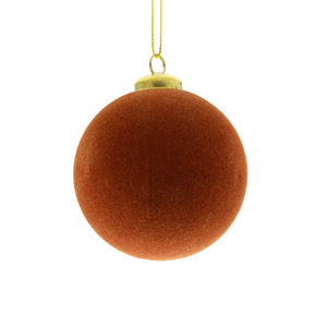 SageDecor Brown Flocked Bauble image 0