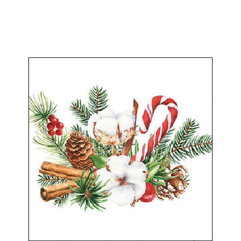 Ambiente Paper Cocktail Napkins - Christmas Arrangement (Pack of 20) image 0
