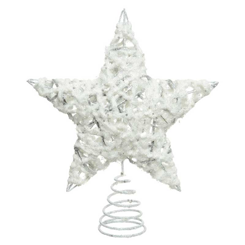 Decoris White & Silver Star Tree Topper image 0