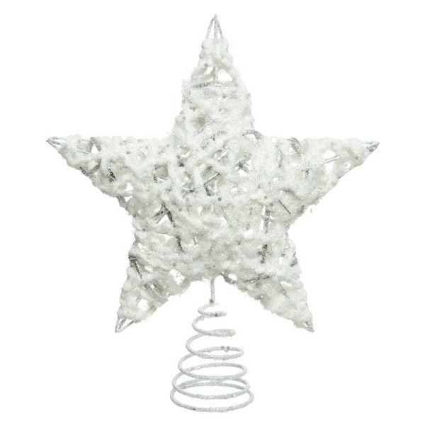 Decoris White & Silver Star Tree Topper image 0