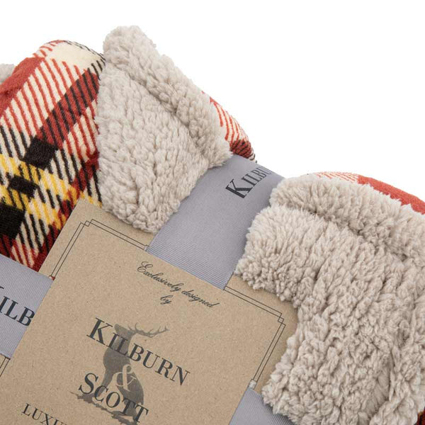 Kilburn & Scott Tartan Sherpa Throw in Red image 3